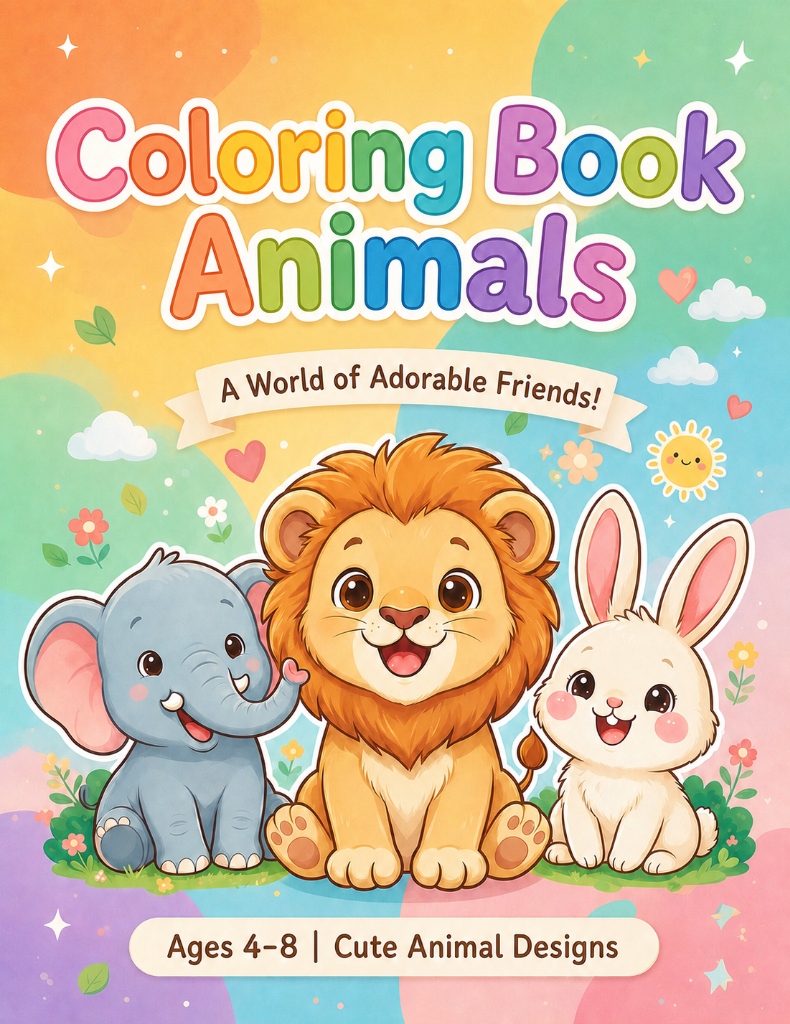 Coloring Book Animals (30 Pages)
